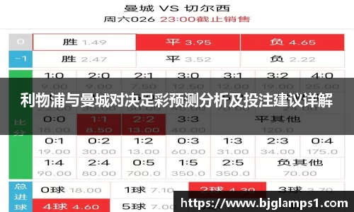 利物浦与曼城对决足彩预测分析及投注建议详解
